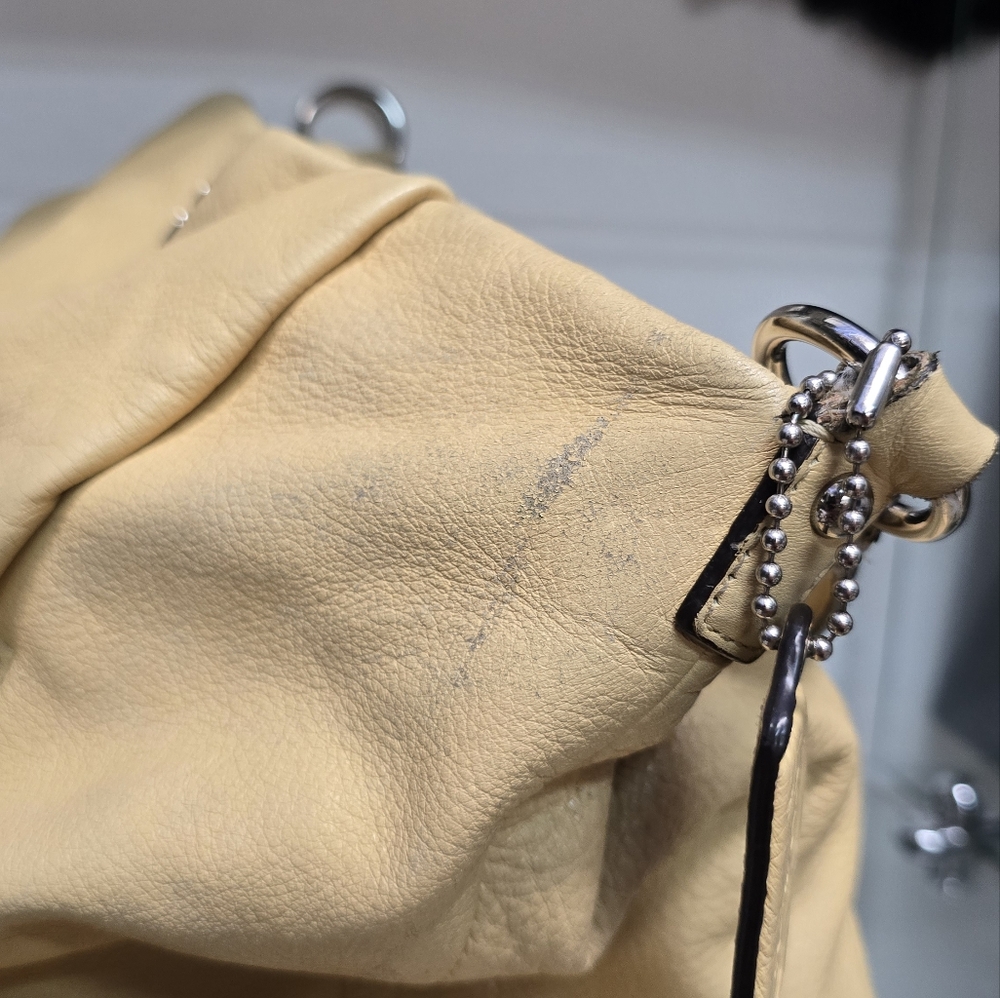 Coach Yellow Leather Shoulder Bag - Picture 6 of 15